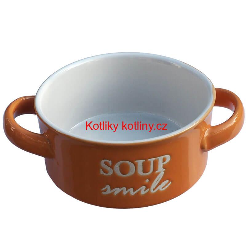 Keramická miska na polévku - oranžová SOUP