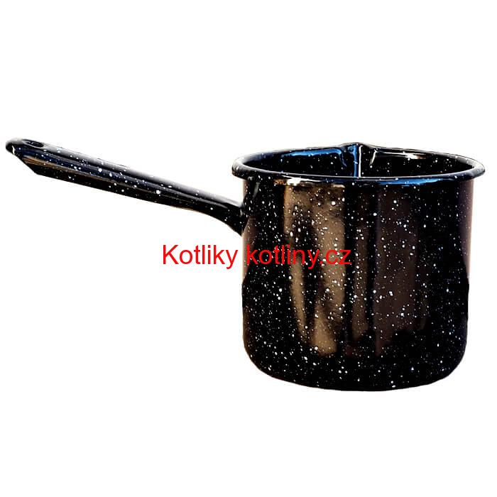 Smaltovaný hrnek s rukojetí 0,6 L - Černý