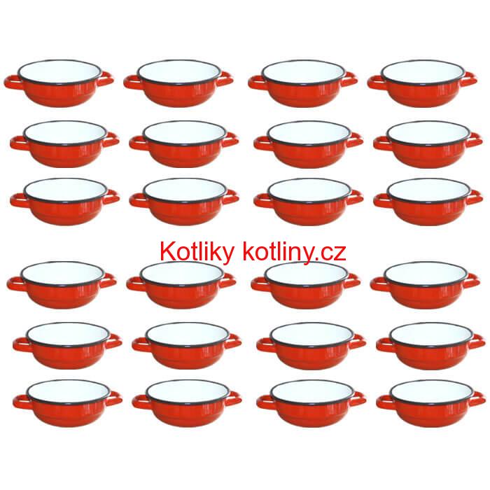 Souprava smaltovaných selských misek 14 cm 24 ks