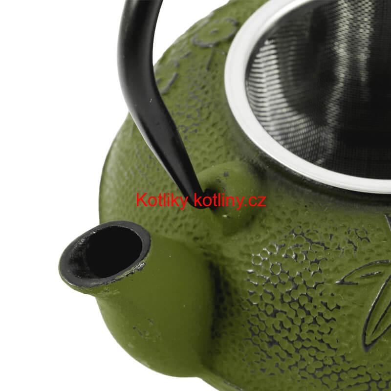Litinový čajník 600 ml zelený
