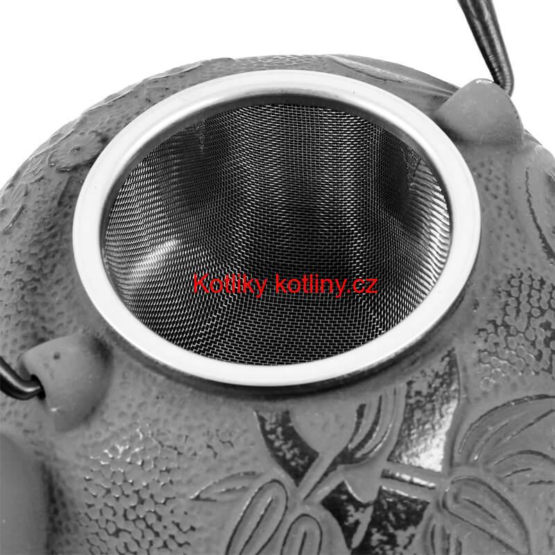 Litinový čajník 600 ml šedý