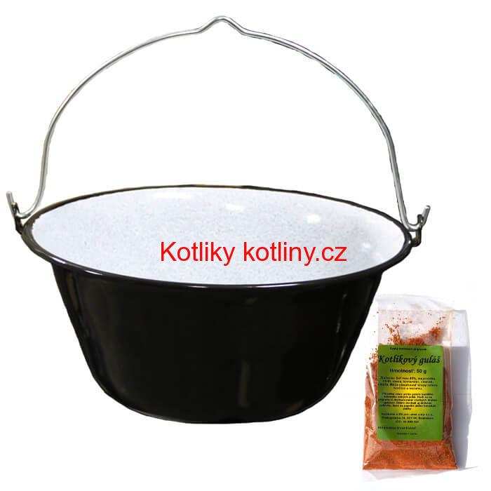 Smaltovaný kotlík 22 L + koření na kotlíkový guláš 50 g