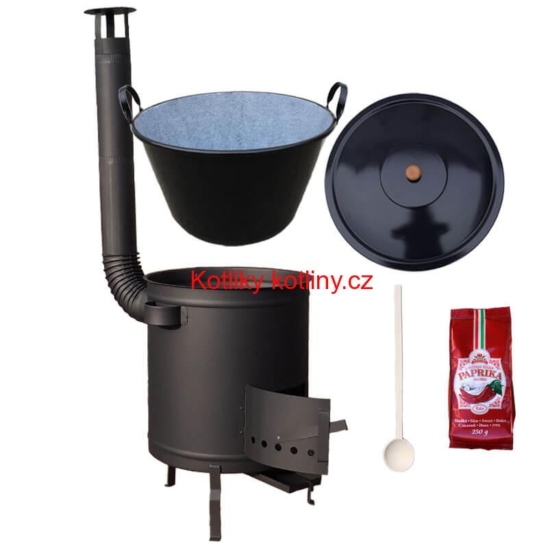 Smaltovaný kotel 60 L + silná kovová kotlina 53 cm (1,5 mm) STRONG PLUS 600 + sladká paprika 250 g