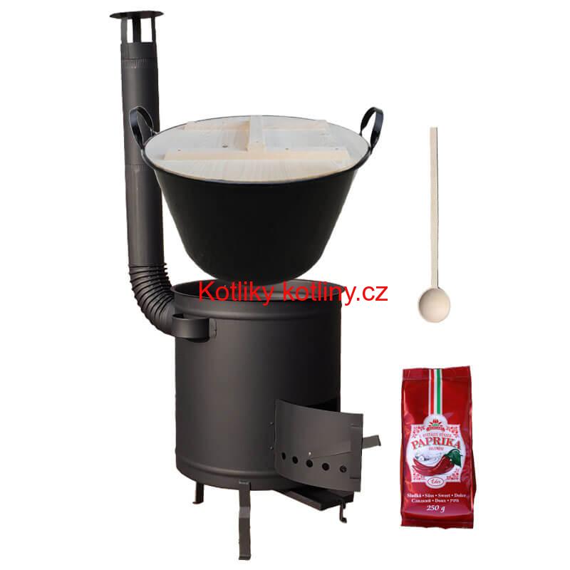 Smaltovaný kotel 80 L + silná kovová kotlina 60 cm (1,5 mm) STRONG PLUS 600 + sladká paprika 250 g