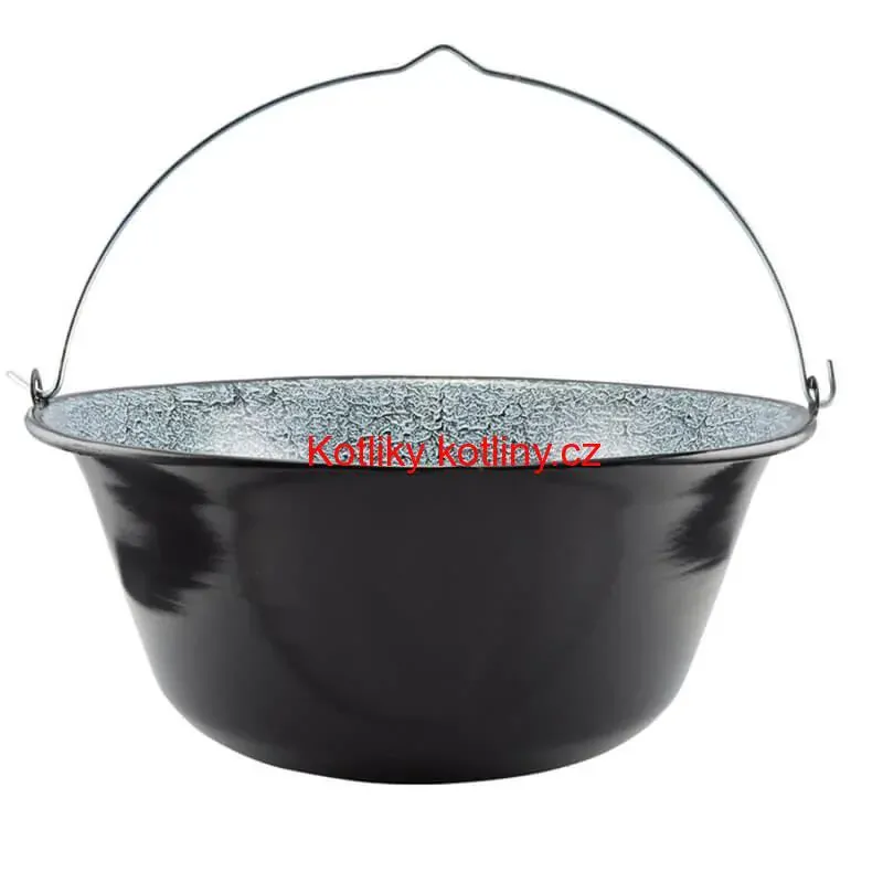 Smaltovaný kotlík 13 L + nerezová kotlina 36 INOX + misky 12 ks