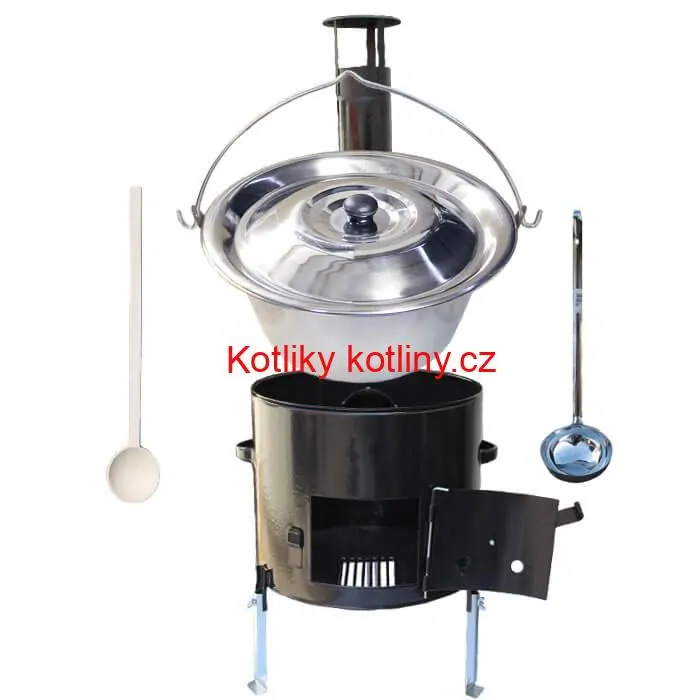 Nerezový kotlík 8 L + smaltovaná kotlina 31 Easy party