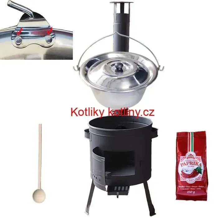 Nerezový kotlík 20 L (1,2 mm) INOX + silnostěnná (1,5 mm) žáruvzdorná kotlina BALKY STRONG 42 PLUS 600