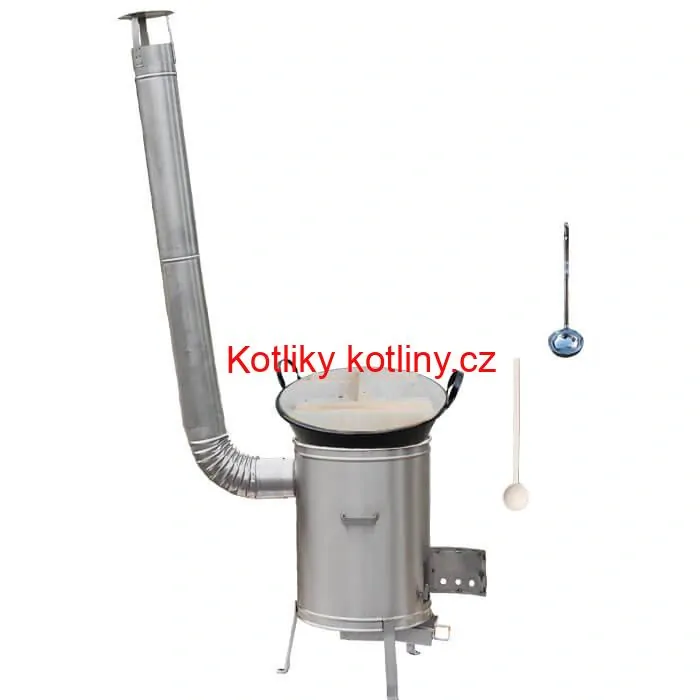 Zabijačkový smaltovaný kotel 100 L + nerezová kotlina (1,5 mm) 60 cm LUX + vařečka a naběračka