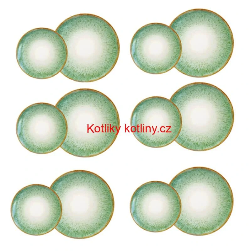 Souprava keramických talířů 18 ks GREEN