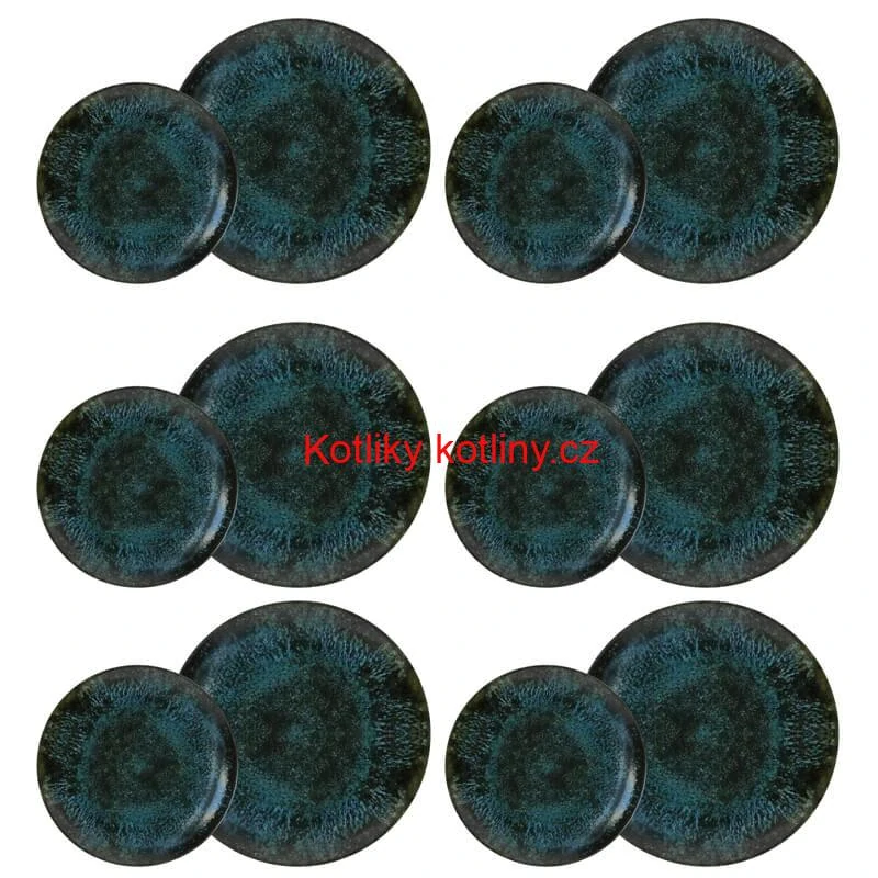 Souprava keramických talířů 18 ks BLACK