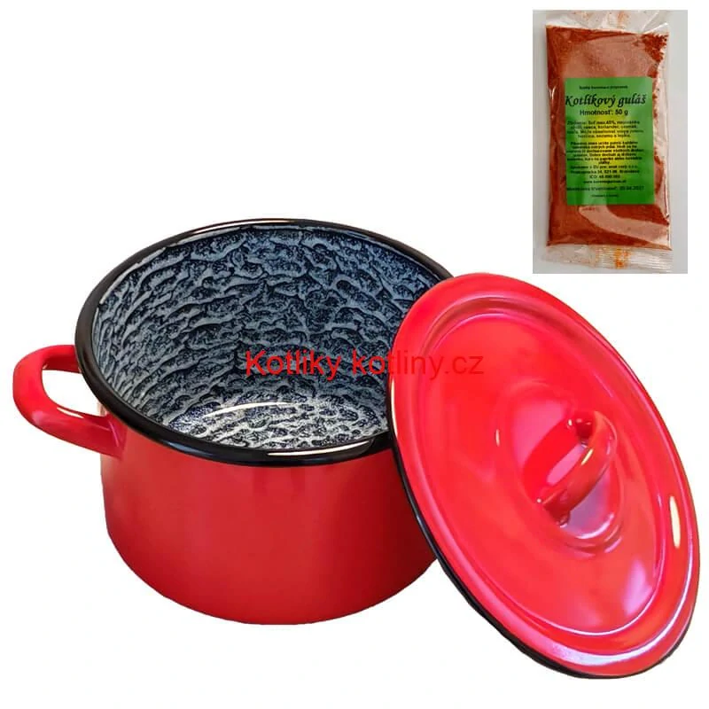 Smaltovaný hrnec s poklicí COMBI 12 l + směs koření na kotlíkový guláš 50 g