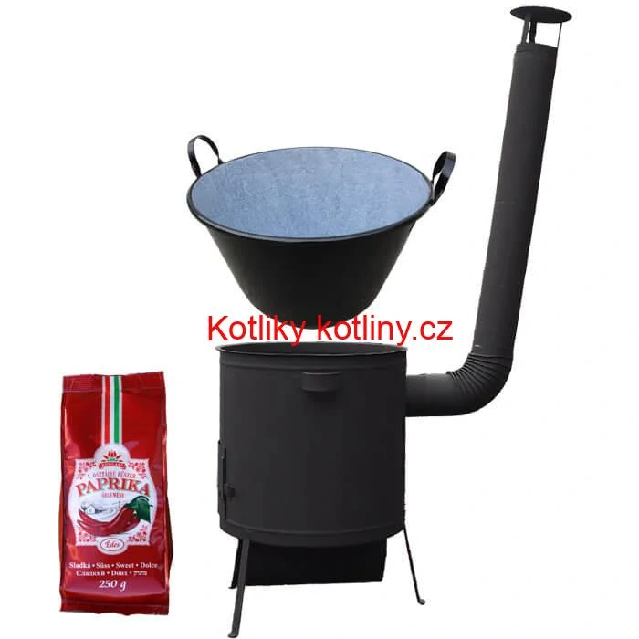 Zabijačkový smaltovaný kotel 100 L, žáruvzdorná kotlina 42 PLUS 600 4 MM + sladká paprika GURMÁN 250 g