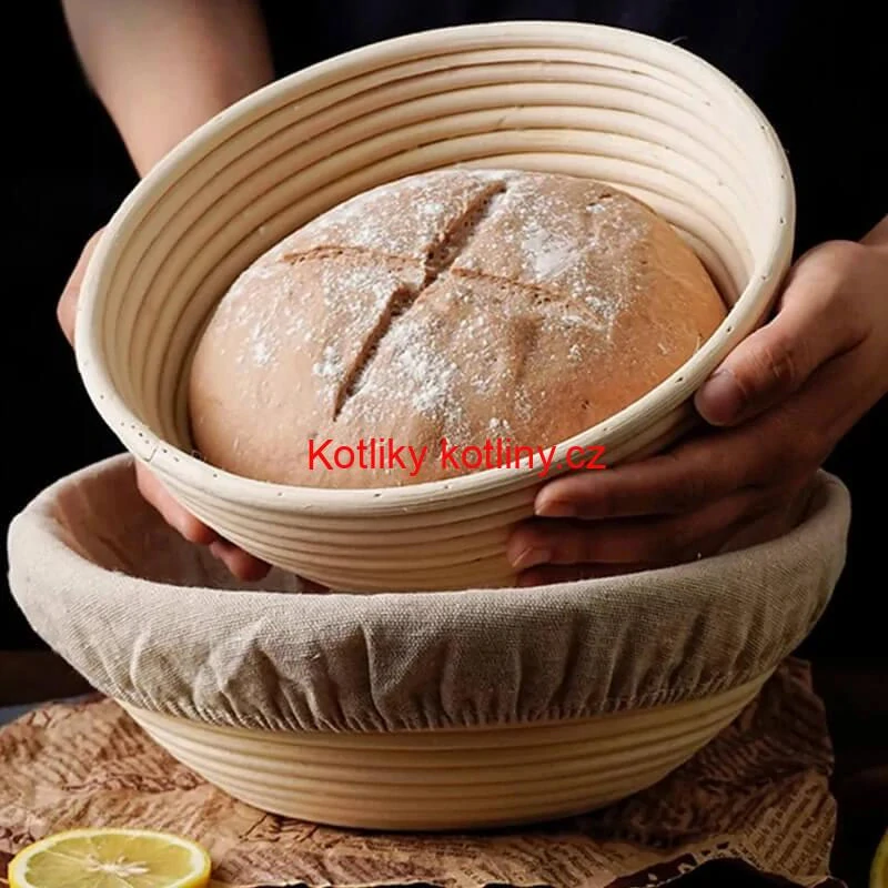 Ratanová miska na kynutí chleba – kulatá