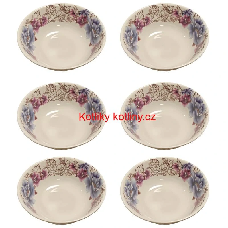 Plastová miska s květinovým vzorem (750 ml) – nyní v sadě 6 kusů!