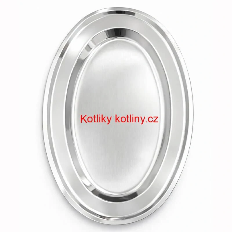 Nerezový oválný podnos (45,5cm) – Odolný servírovací tác na maso i koláče