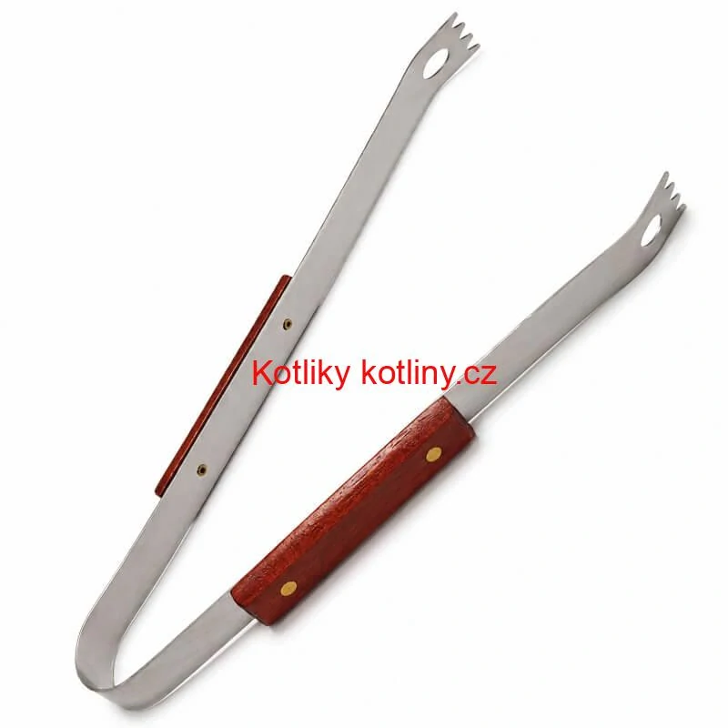Grilovací nářadí BBQ – sada 3 ks, nerez a dřevo, 33 cm