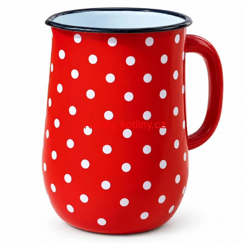 Smaltovaný džbán 2,5 l – červený puntík