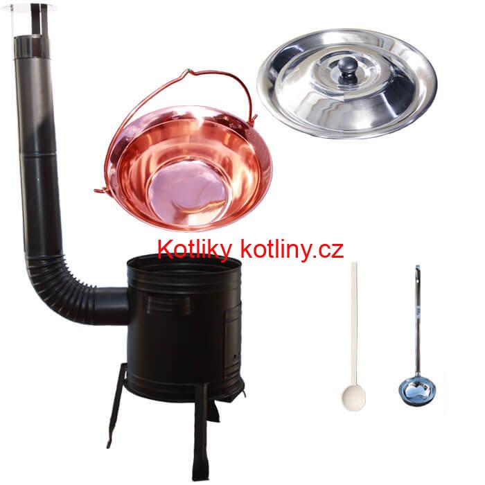 Měděný kotlík 30 L (1,2 mm) + kovová kotlina 45 PARTY (KOV)