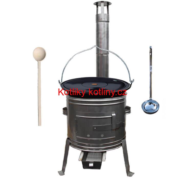 Smaltovaný kotlík 20 L + nerezová kotlina 42 cm TOPLUX