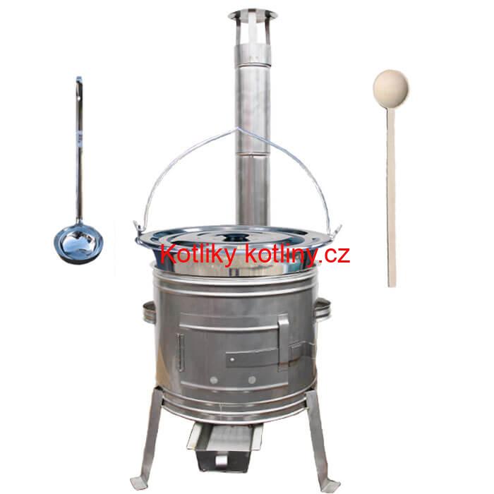 Nerezový kotlík 22 L + nerezová kotlina 39 cm TOPLUX