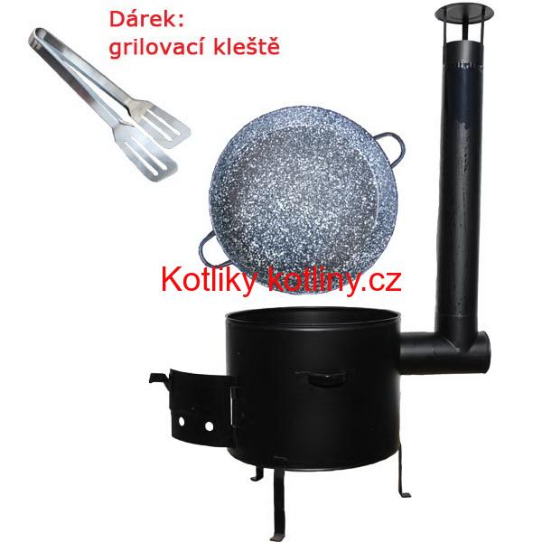 Grilovací pánev s oušky + kotlina 39 cm