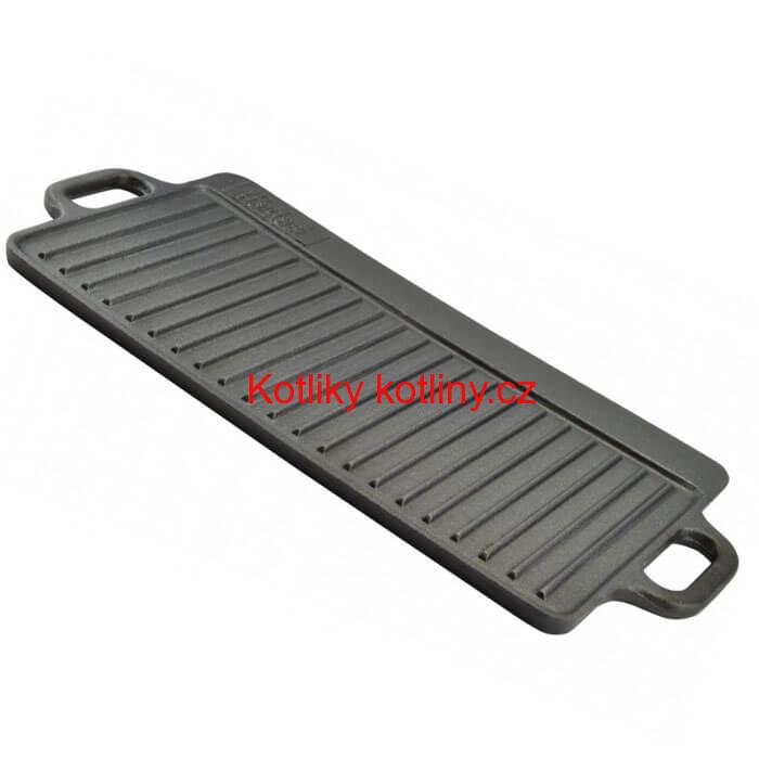 Kvalitní litinová deska na grilování a opékání - obdélník