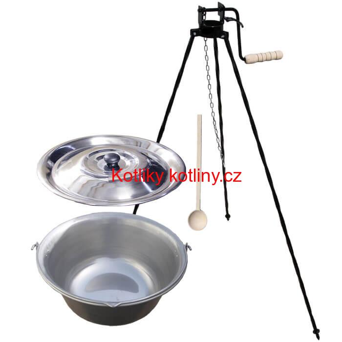 Nerezový kotlík 10 L (1,5 mm) + stojan s kladkou VAR