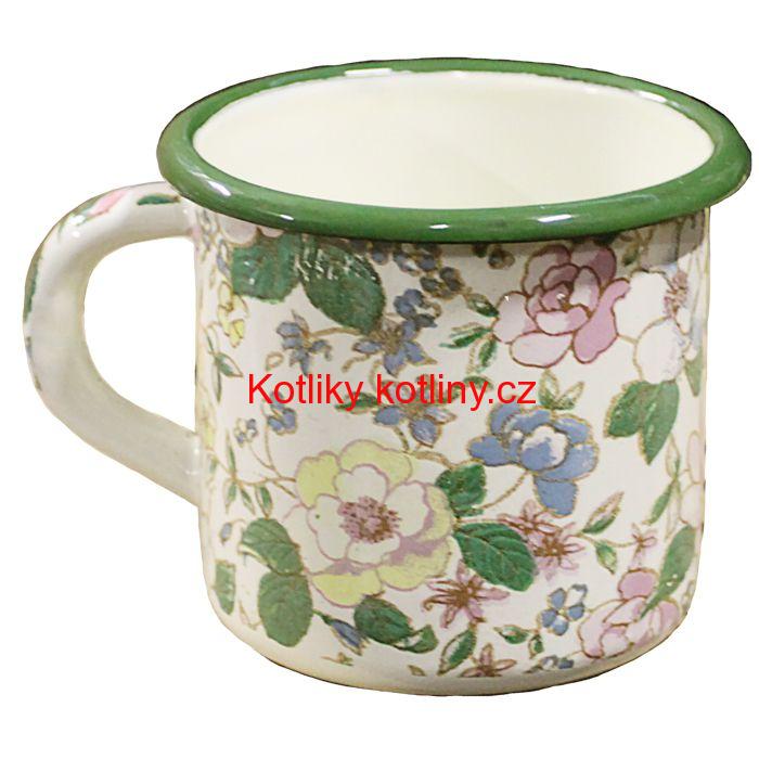 Smaltovaný hrnek 0,40 L - Květinky