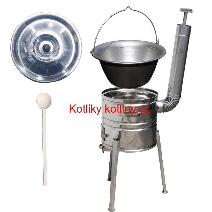 Nerezový kotlíkový set 36 Luxus + nerezový kotlík 20 L (1,5 mm)