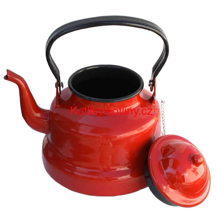 Smaltovaný čajník 3 L RED