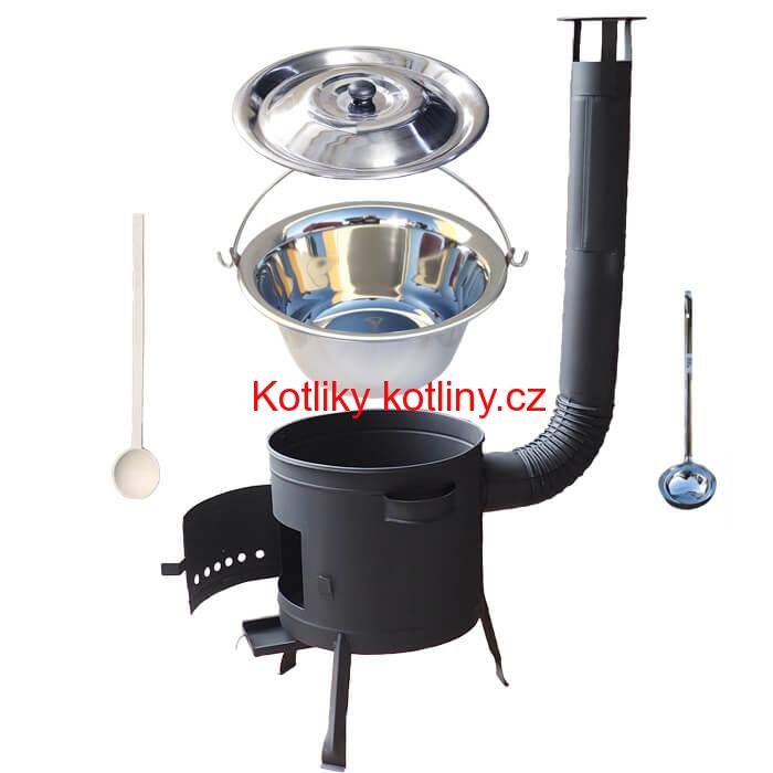 Kotlíkový gulášový set 42 PLUS 600 + nerezový kotlík 20 L (1,2 mm)