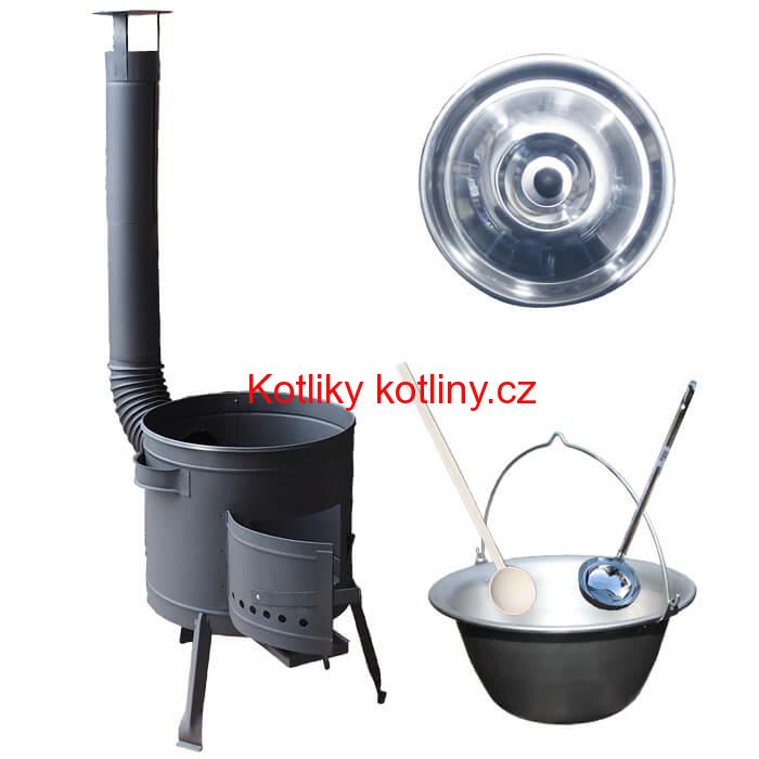 Kotlíkový gulášový set 42 PLUS 600 + nerezový kotlík 20 L (1,5 mm)