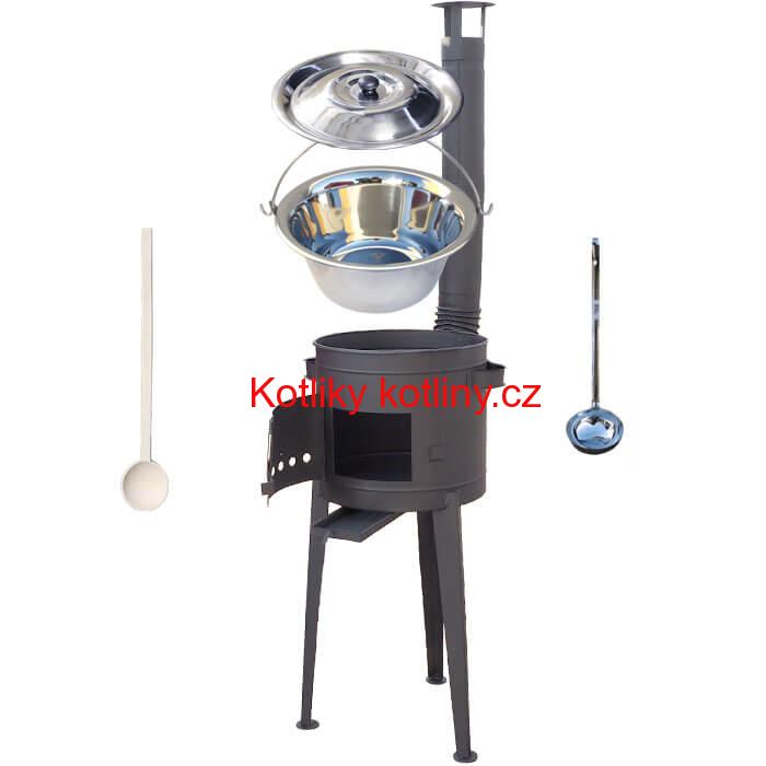 Kotlíkový gulášový set 36 PLUS 600 + nerezový kotlík 15 L (1,2 mm)
