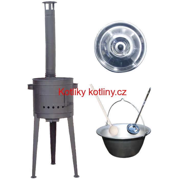 Kotlíkový gulášový set 36 PLUS 600 + silnostěnný nerezový kotlík 15 L (1,5 mm)