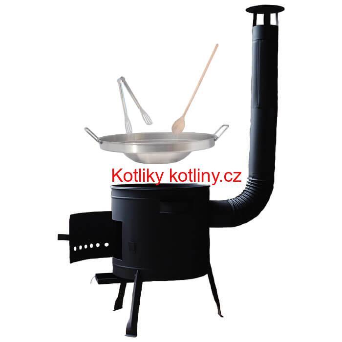 Nerezová pánev na grilování + kovová kotlina 36 cm