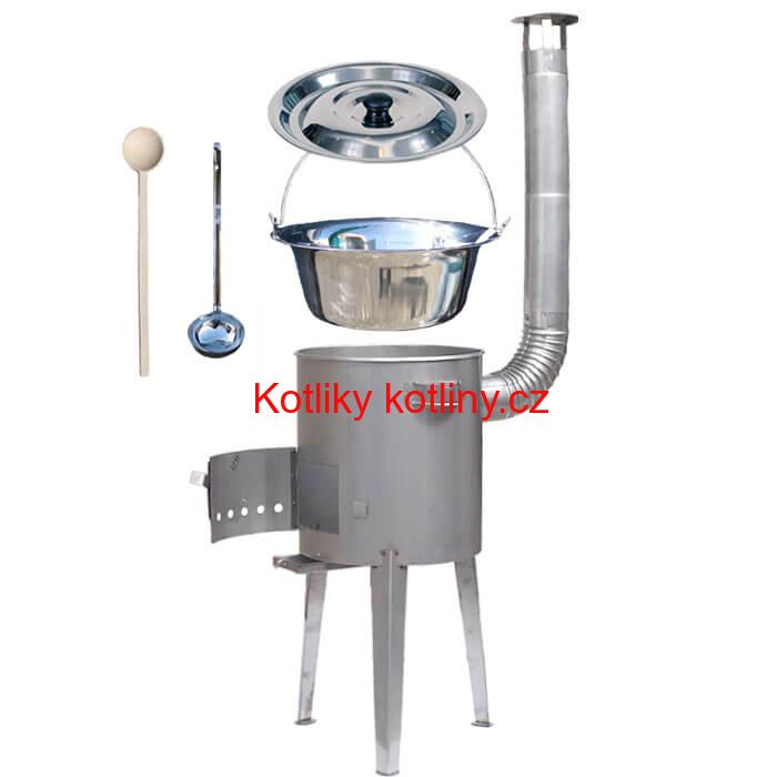 Nerezový kotlík 20 L (1,2 mm) + nerezová kotlina 42 cm LUXUS