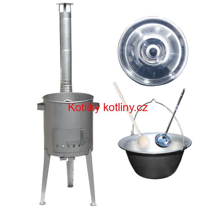 Nerezový kotlík 15 L (1,5 mm) + nerezová kotlina 36 cm LUXUS