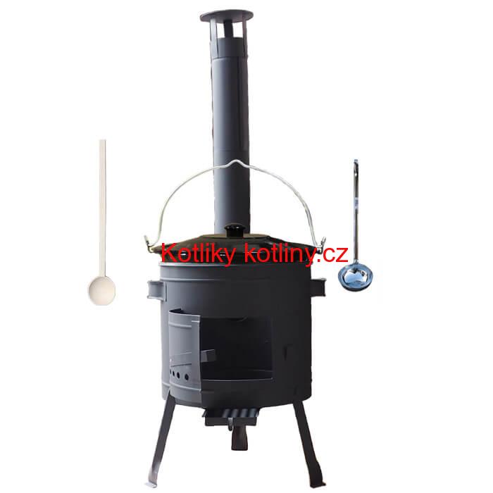 Smaltovaný kotlík 30 L + nízká kotlina 45 cm PLUS 600