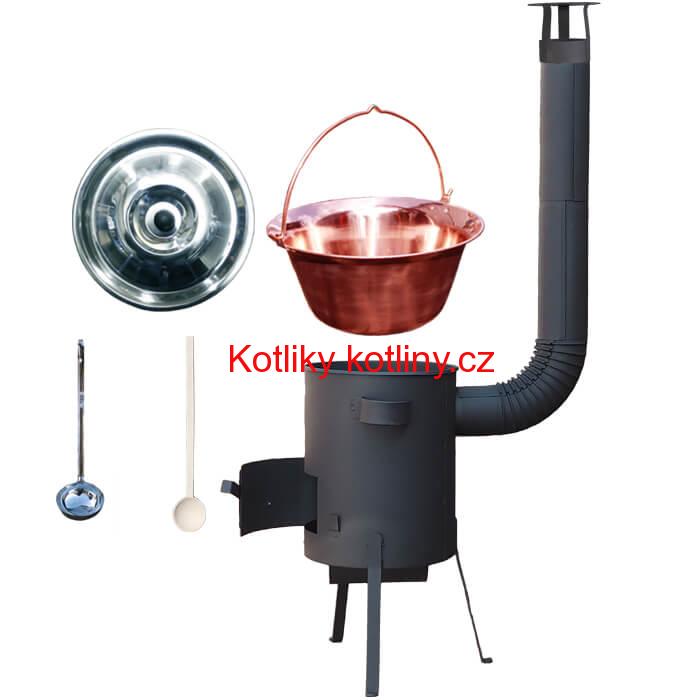Měděný kotlík 30 L (1,2 mm) + žáruvzdorná kotlina 45 PLUS 600 4 MM