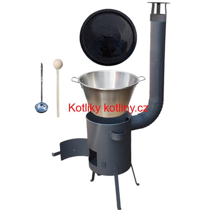 Nerezový kotel 40 L (1,2 mm) + žáruvzdorná kotlina 45 PLUS 600 4 MM