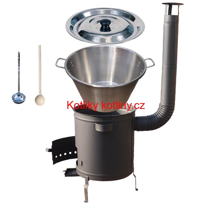 Nerezový kotel 40 L (1,2 mm) + silnostěnná (1,5 mm) a žáruvzdorná kotlina 45 PLUS 600
