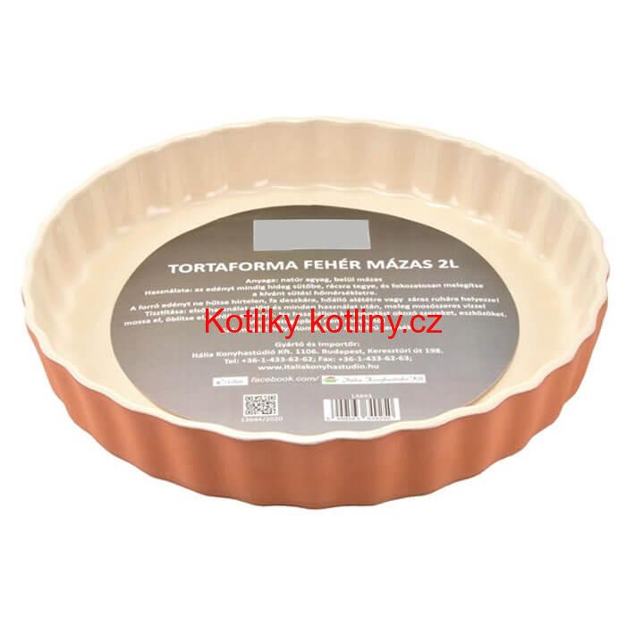 Hliněná forma na dort s glazurou 30 cm