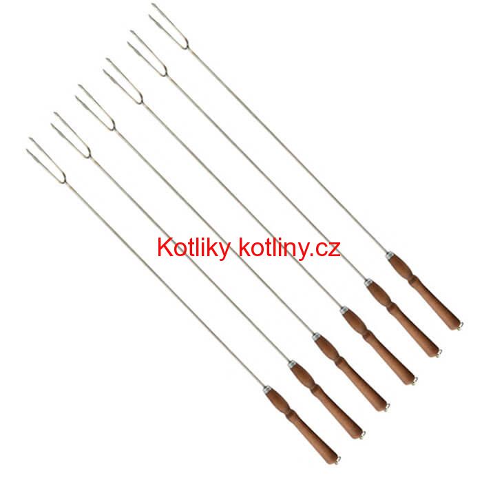 Vidličky na opékání 90 cm, 6 ks NEREZ