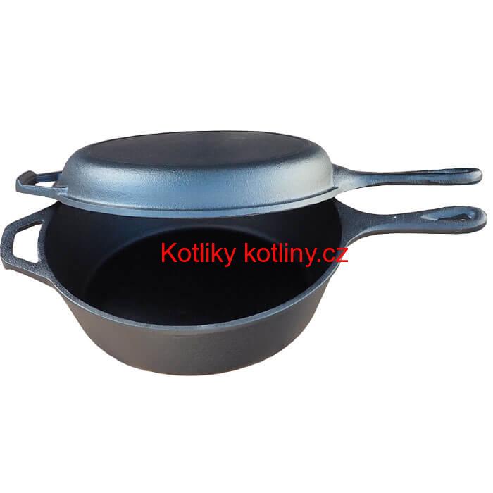 Litinová pánev s poklicí 26,5 cm