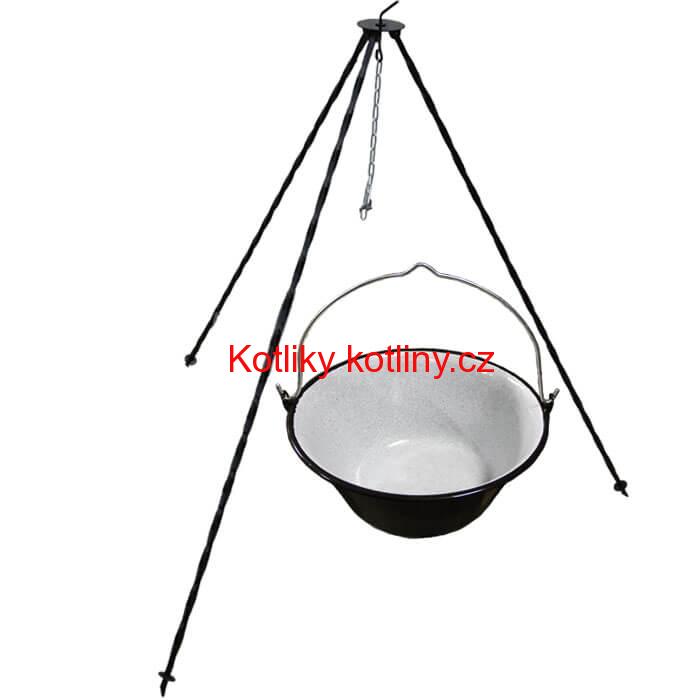 Smaltovaný kotlík 22 L + trojnožka 1,2 m