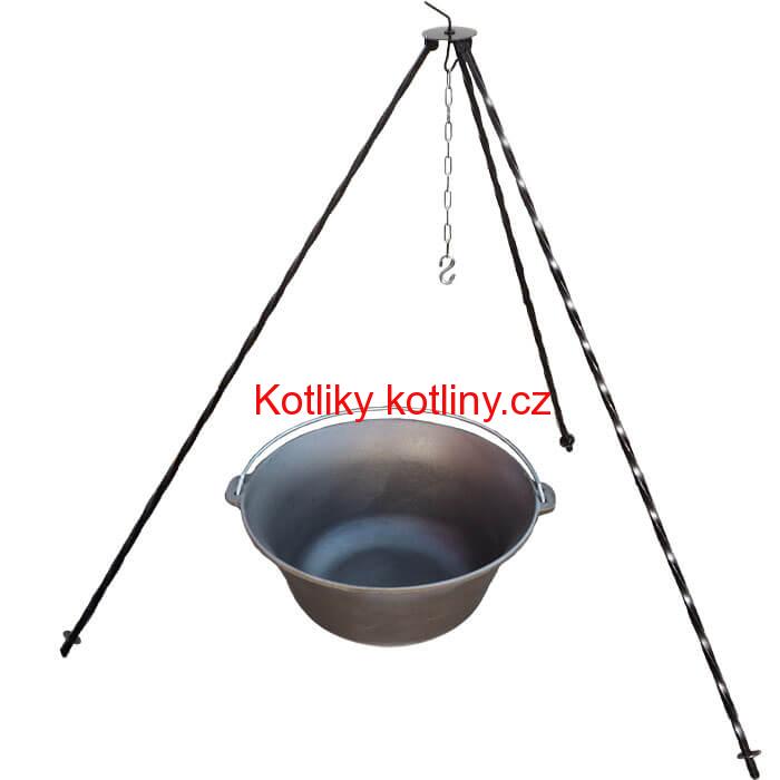 Litinový kotlík 7,2 L + trojnožka 1,2 m