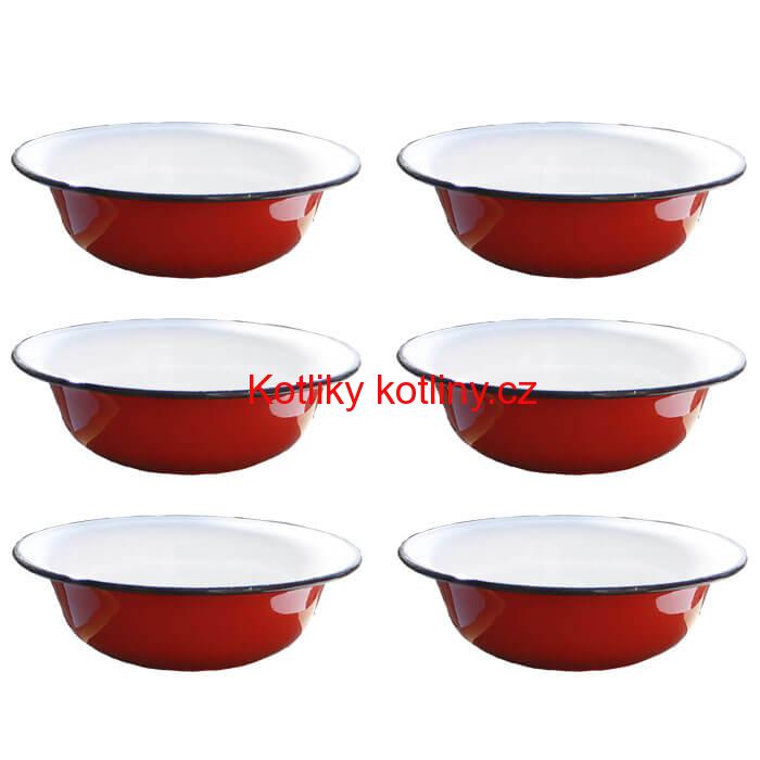 Souprava smaltovaných hlubokých talířů 20 cm 6 ks