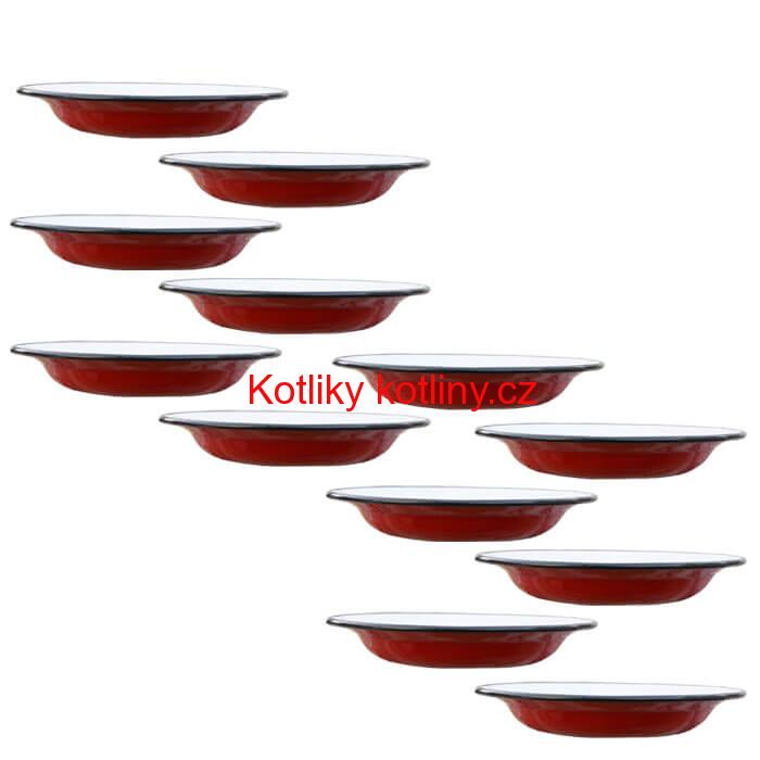 Souprava smaltovaných mělkých talířů 22 cm 12 ks