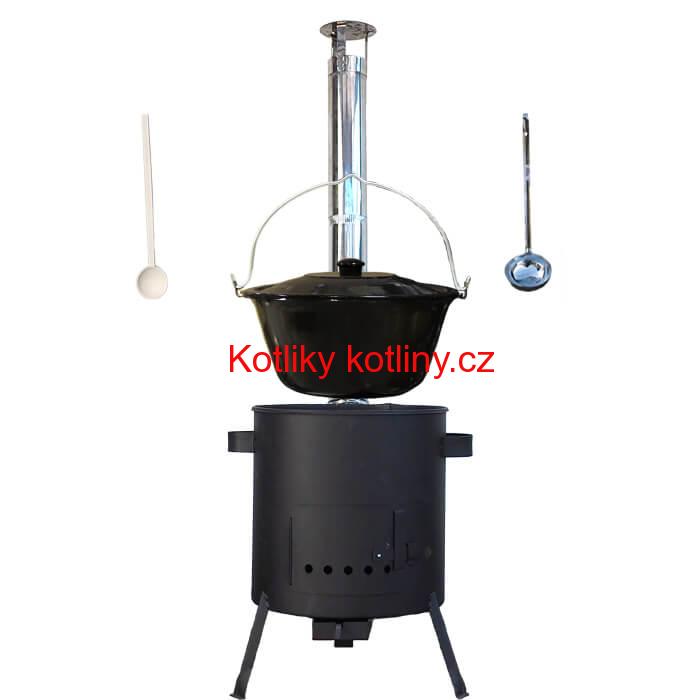 Smaltovaný kotlík 25 L + žáruvzdorná kotlina (1 mm) 42 PLUS 600