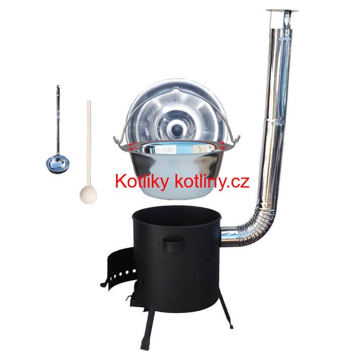 Nerezový kotlík 20 L (0,8 mm) zesílený s nýty + žáruvzdorná kotlina (1 mm) 42 PLUS 600